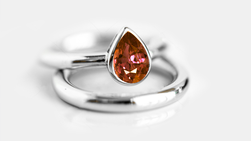 Hessonite Garnet Ring